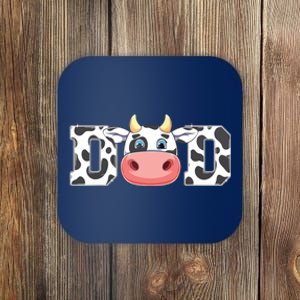 Dad Cow Print Cowboy Animal Pattern Farmer Cow Father Dad Coaster