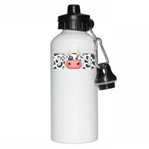 Dad Cow Print Cowboy Animal Pattern Farmer Cow Father Dad Aluminum Water Bottle