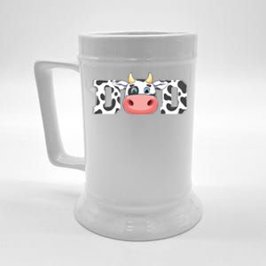 Dad Cow Print Cowboy Animal Pattern Farmer Cow Father Dad Beer Stein