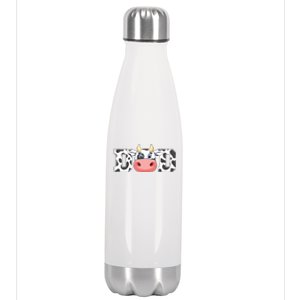 Dad Cow Print Cowboy Animal Pattern Farmer Cow Father Dad Stainless Steel Insulated Water Bottle