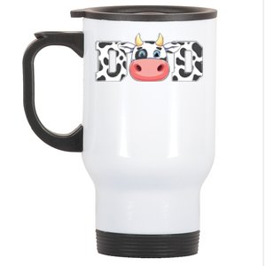 Dad Cow Print Cowboy Animal Pattern Farmer Cow Father Dad Stainless Steel Travel Mug