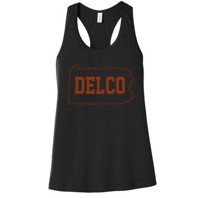 Delco County Pennsylvania Philadelphia Lovers Fan Gift Women's Racerback Tank