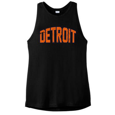 Detroit City Retro Vintage Ladies PosiCharge Tri-Blend Wicking Tank