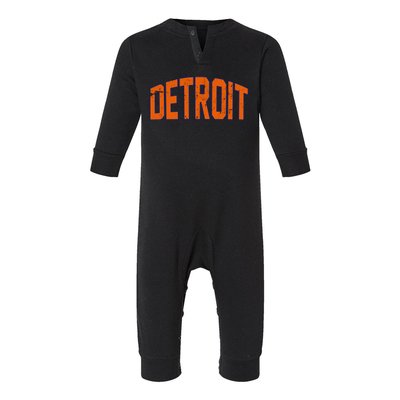 Detroit City Retro Vintage Infant Fleece One Piece