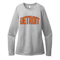 Detroit City Retro Vintage Womens CVC Long Sleeve Shirt