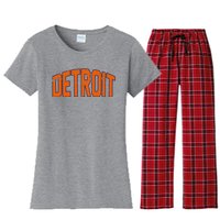 Detroit City Retro Vintage Women's Flannel Pajama Set