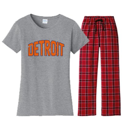 Detroit City Retro Vintage Women's Flannel Pajama Set