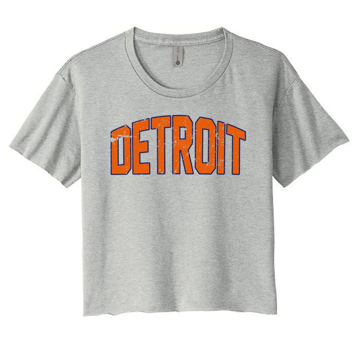 Detroit City Retro Vintage Women's Crop Top Tee