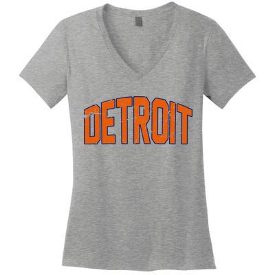 Detroit City Retro Vintage Women's V-Neck T-Shirt