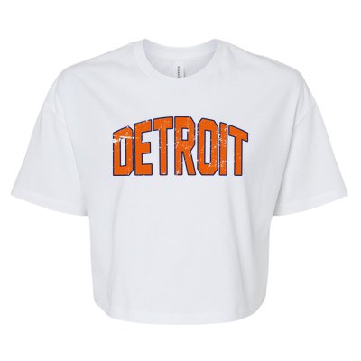 Detroit City Retro Vintage Bella+Canvas Jersey Crop Tee