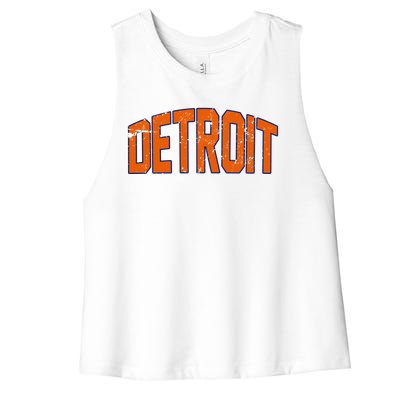 Detroit City Retro Vintage Women's Racerback Cropped Tank