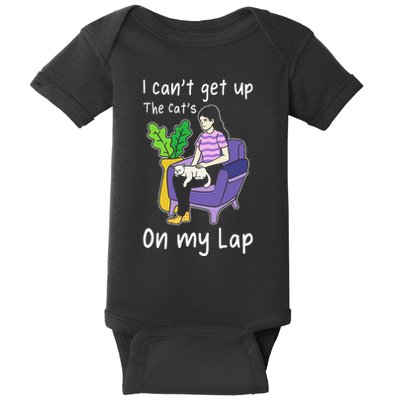 Domestic Cat Rescue I Cant Get Up The Cats On My Lap Baby Bodysuit