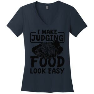 Dining Cuisine Review Food Critic Women's V-Neck T-Shirt