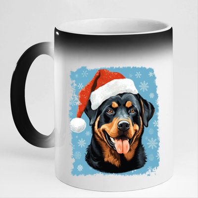 Dog Cute Rottweiler Christmas Great Gift 11oz Black Color Changing Mug