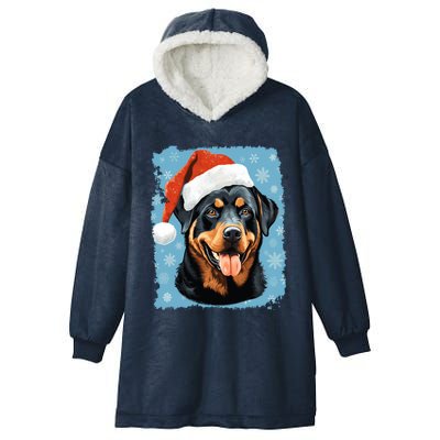 Dog Cute Rottweiler Christmas Great Gift Hooded Wearable Blanket