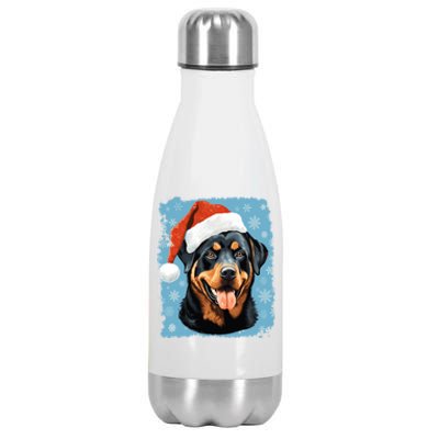 Dog Cute Rottweiler Christmas Great Gift Stainless Steel Insulated Water Bottle