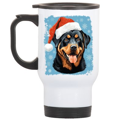 Dog Cute Rottweiler Christmas Great Gift Stainless Steel Travel Mug