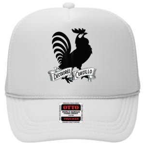 DeColores Cursillo Rooster With Banner Faith Religion High Crown Mesh Back Trucker Hat