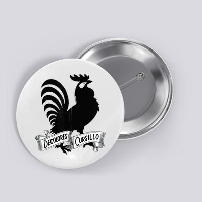 DeColores Cursillo Rooster With Banner Faith Religion Button
