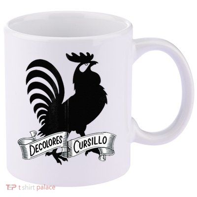 DeColores Cursillo Rooster With Banner Faith Religion 11oz C Handle Ceramic Mug