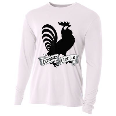 DeColores Cursillo Rooster With Banner Faith Religion Cooling Performance Long Sleeve Crew
