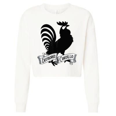 DeColores Cursillo Rooster With Banner Faith Religion Cropped Pullover Crew