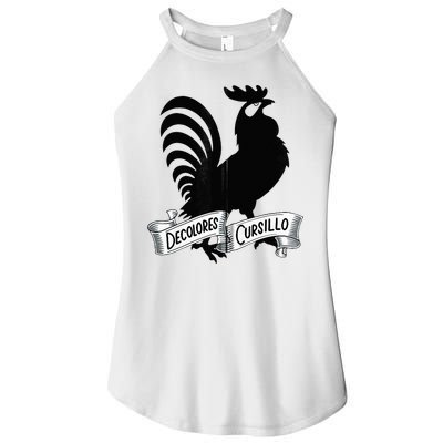 DeColores Cursillo Rooster With Banner Faith Religion Women's Perfect Tri Rocker Tank