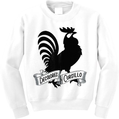 DeColores Cursillo Rooster With Banner Faith Religion Kids Sweatshirt