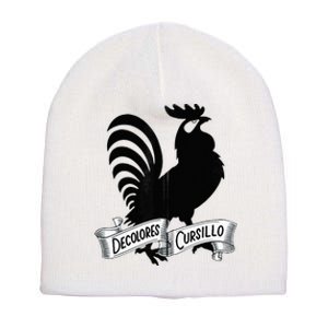 DeColores Cursillo Rooster With Banner Faith Religion Short Acrylic Beanie