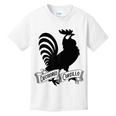 DeColores Cursillo Rooster With Banner Faith Religion Kids T-Shirt