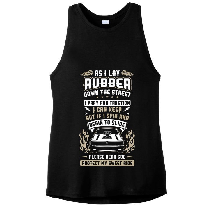 Drag Car Racing Prayer Ladies PosiCharge Tri-Blend Wicking Tank