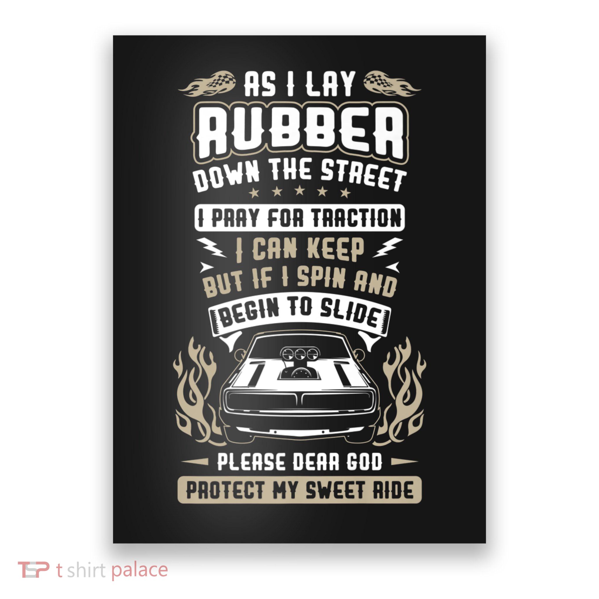 Drag Car Racing Prayer Poster