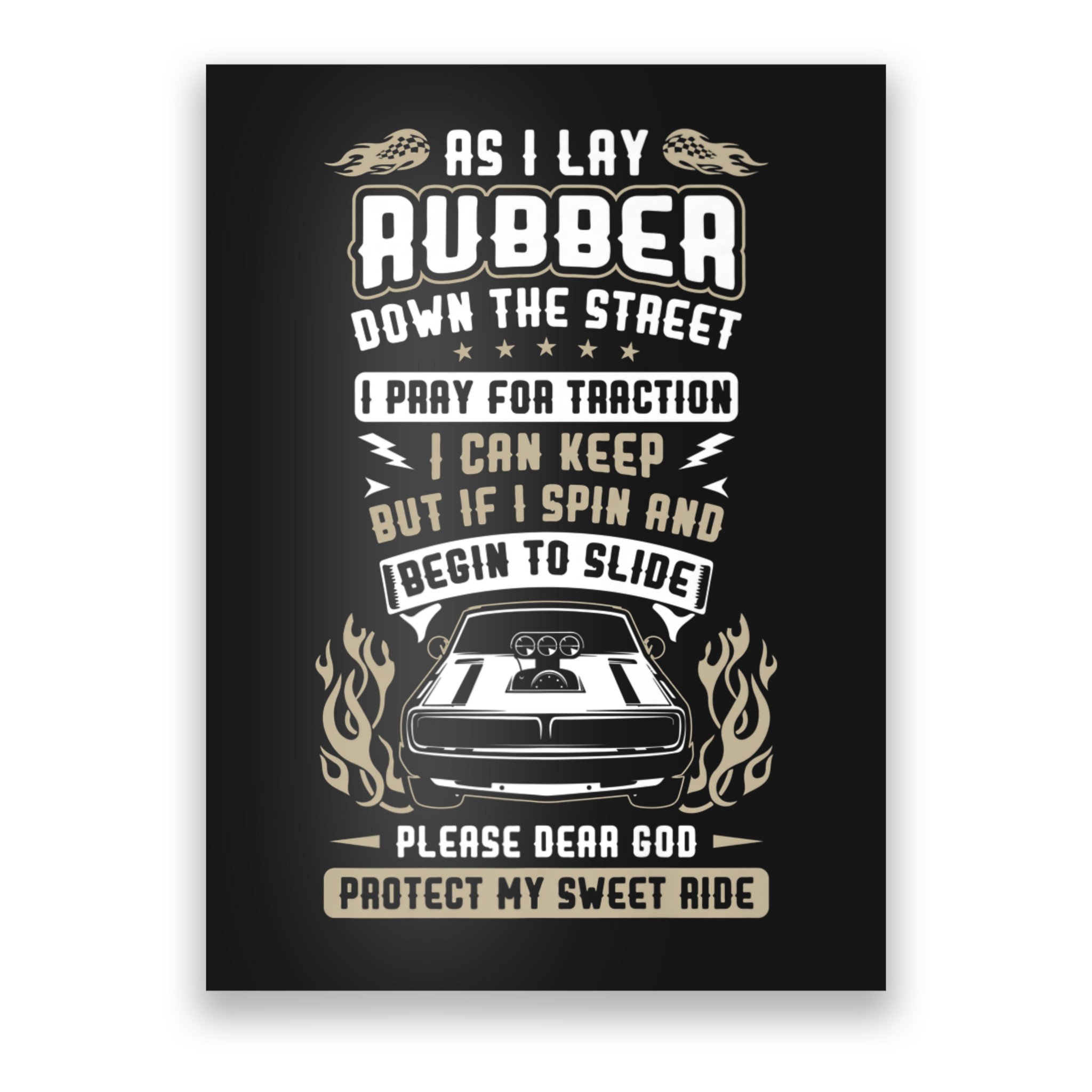 Drag Car Racing Prayer Poster