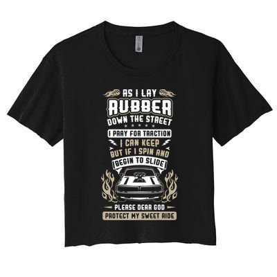 Drag Car Racing Prayer Women's Crop Top Tee