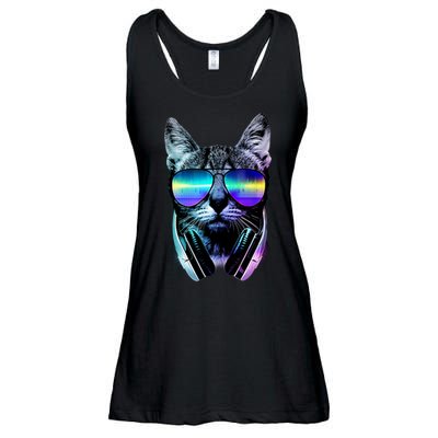 DJ Cat Retro Ladies Essential Flowy Tank