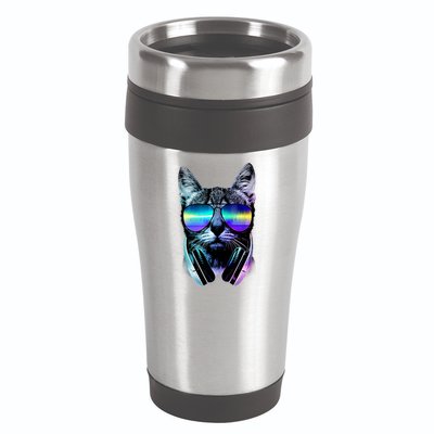 DJ Cat Retro 16oz Travel Tumbler