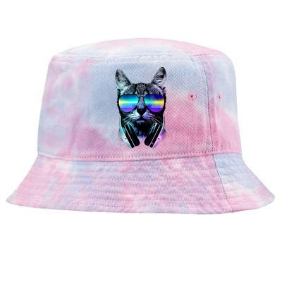 DJ Cat Retro Tie-Dyed Bucket Hat