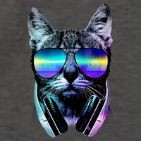 DJ Cat Retro Vector Backpack