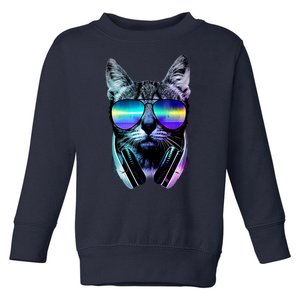 DJ Cat Retro Toddler Sweatshirt