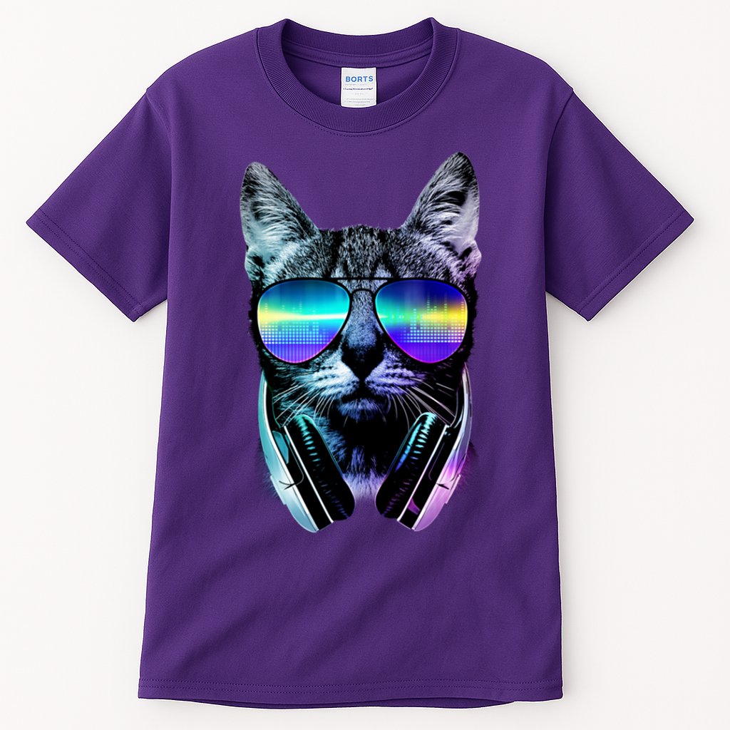 DJ Cat Retro Tall T-Shirt