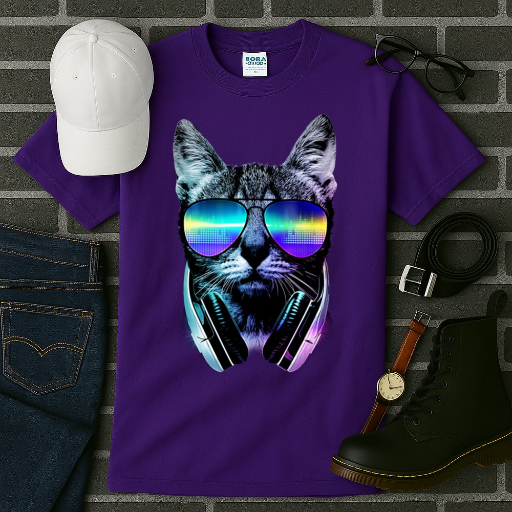 DJ Cat Retro Tall T-Shirt