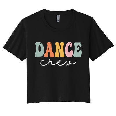 Dance Crew Retro Groovy Vintage Happy First Day Of School Crop Top