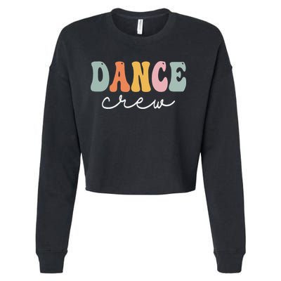 Dance Crew Retro Groovy Vintage Happy First Day Of School Cropped Pullover Crew