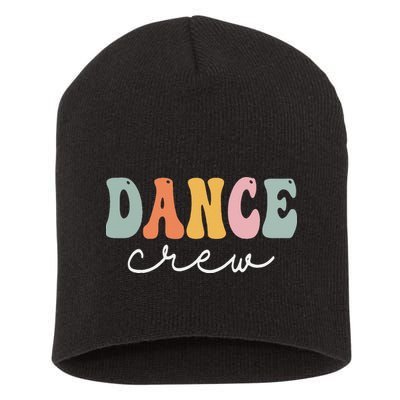 Dance Crew Retro Groovy Vintage Happy First Day Of School Short Acrylic Beanie