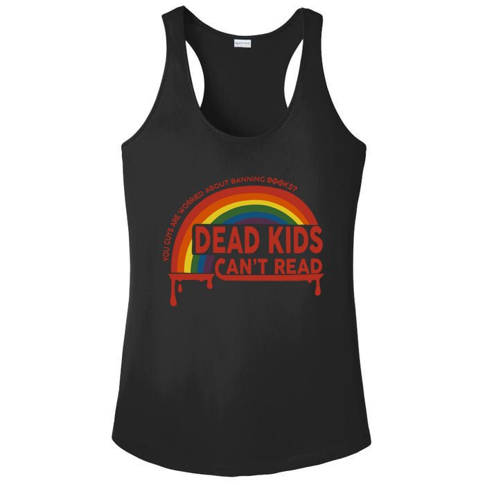 Dead Cant Read You Guys Are Worried About Banning Books Ladies PosiCharge Competitor Racerback Tank