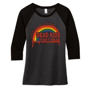 Dead Cant Read You Guys Are Worried About Banning Books Women's Tri-Blend 3/4-Sleeve Raglan Shirt