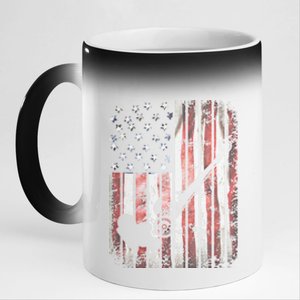 Drag Car Racing American Flag Top Fuel Dragster Hot Rod Gift 11oz Black Color Changing Mug