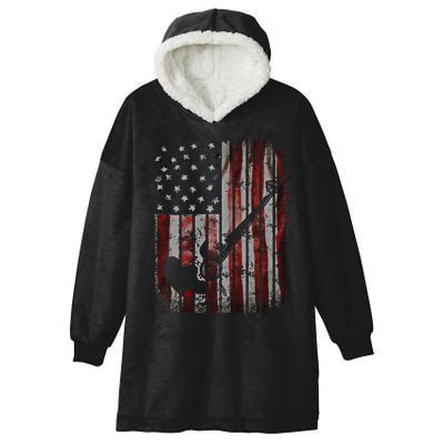 Drag Car Racing American Flag Top Fuel Dragster Hot Rod Gift Hooded Wearable Blanket