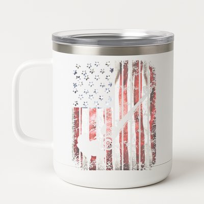 Drag Car Racing American Flag Top Fuel Dragster Hot Rod Gift 12 oz Stainless Steel Tumbler Cup