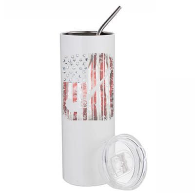 Drag Car Racing American Flag Top Fuel Dragster Hot Rod Gift Stainless Steel Tumbler